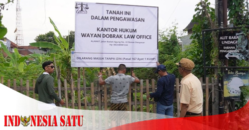 Kembali klaim sepihak Tanah Keluarga Jero Kepisah, Ormas LP&#45;KPK Pasang Plang